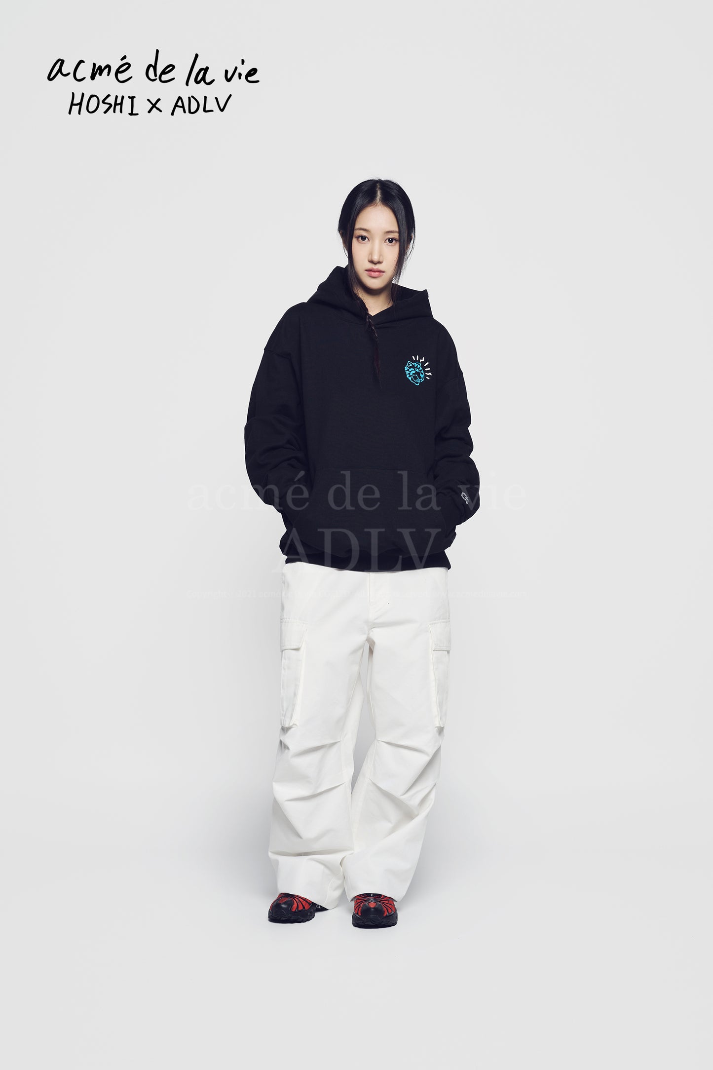 HOSHI X ADLV Tiger Sketch Hoodie Black