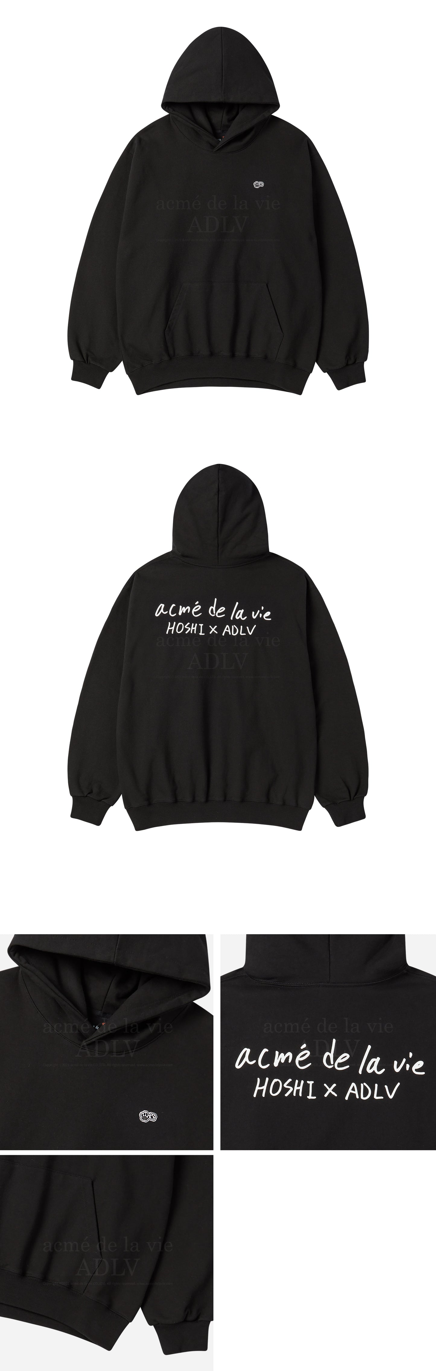 HOSHI X ADLV Wappen Hoodie Black