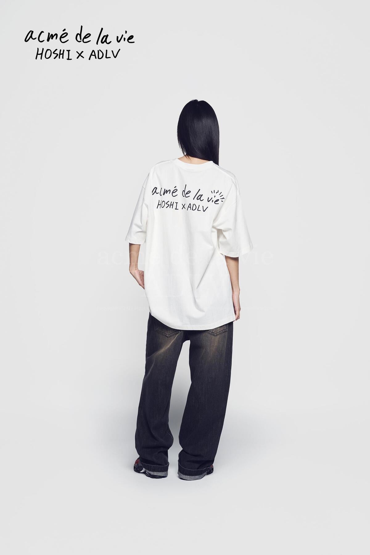 HOSHI X ADLV Tiger Sketch Short Sleeve T-Shirt Cream