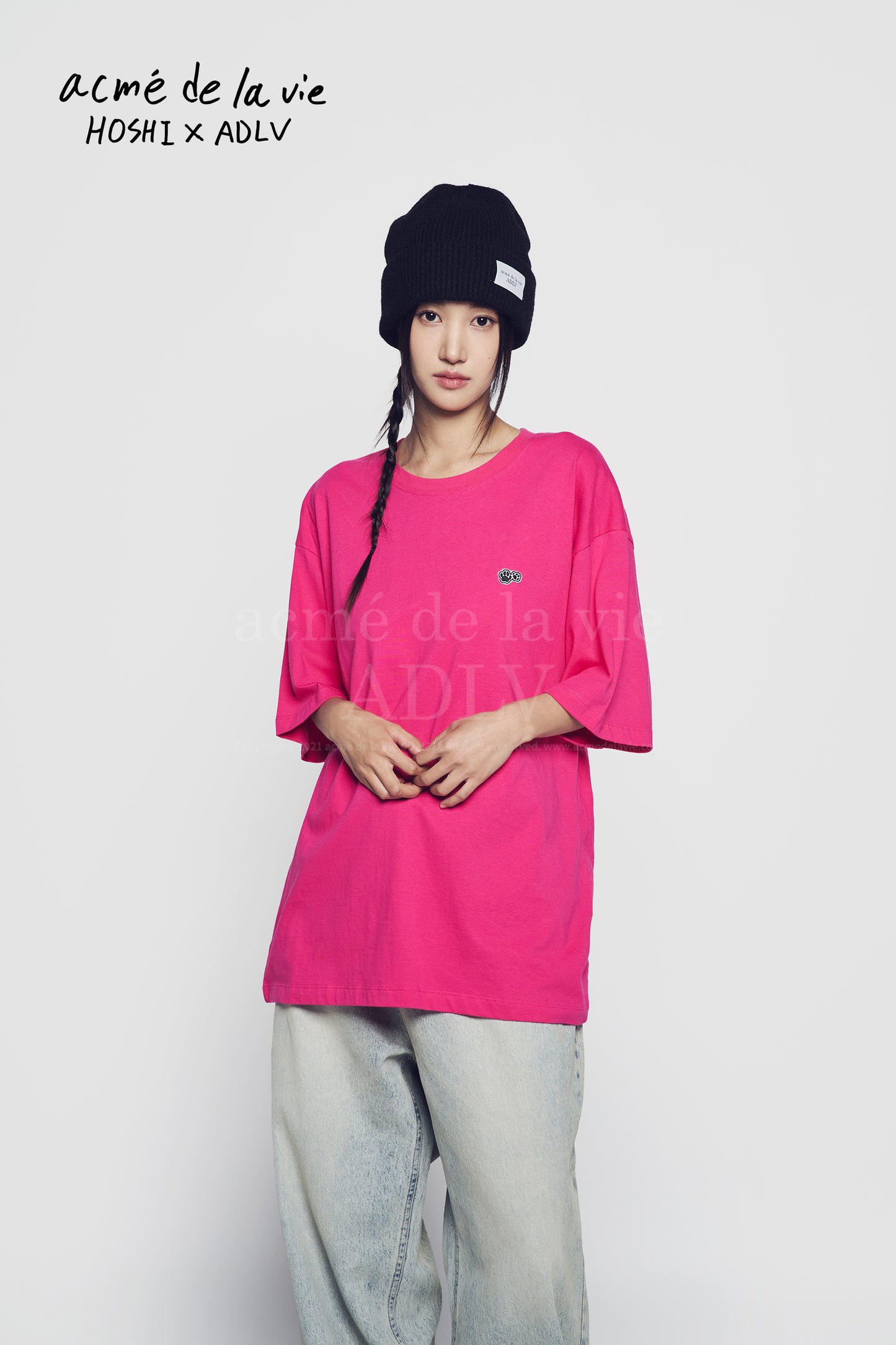 HOSHI X ADLV Wappen Short Sleeve T-Shirt Pink