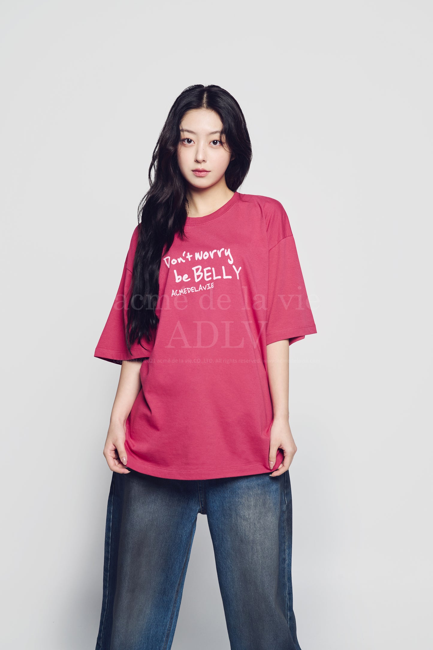 [acmé de la vie] Rabbit Belly Short Sleeve T-Shirt Pink