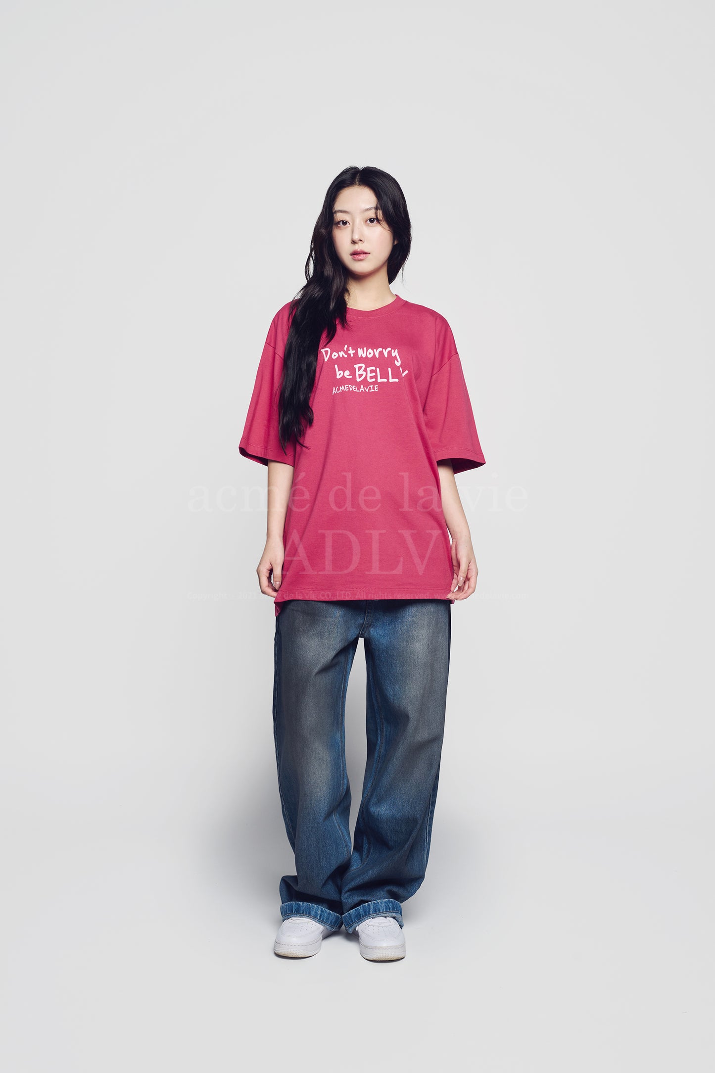 [acmé de la vie] Rabbit Belly Short Sleeve T-Shirt Pink