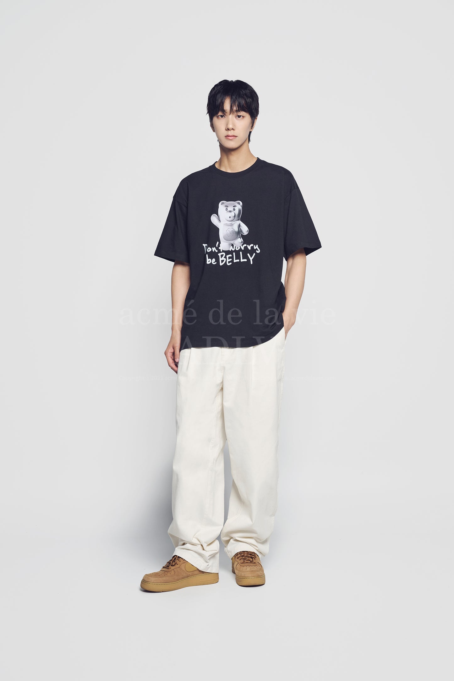 [acmé de la vie] Metal Belly Short Sleeve T-Shirt Black