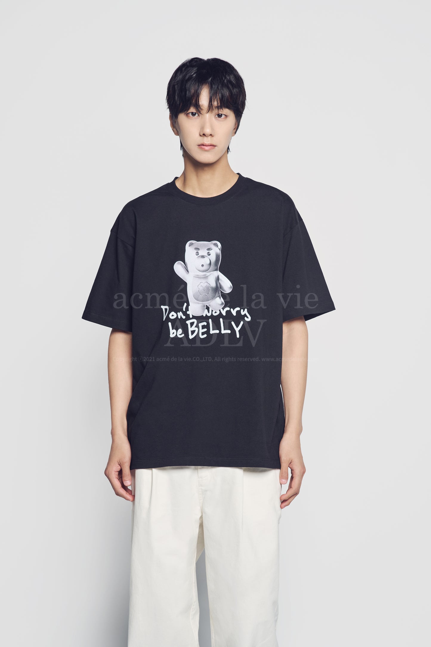 [acmé de la vie] Metal Belly Short Sleeve T-Shirt Black