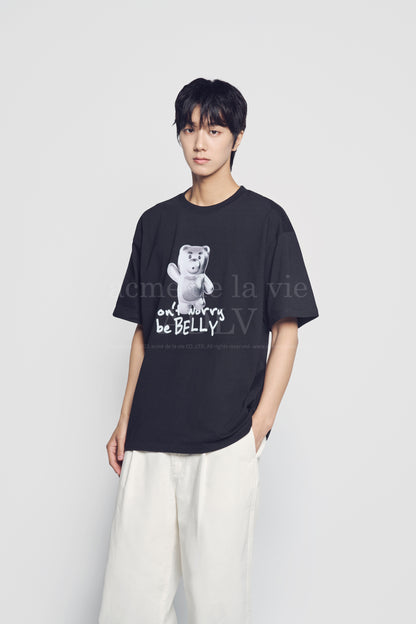 [acmé de la vie] Metal Belly Short Sleeve T-Shirt Black