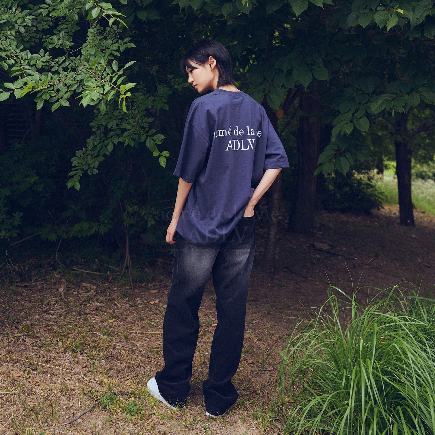 [acmé de la vie] Basic Logo Season 2 Short Sleeve T-Shirt Navy