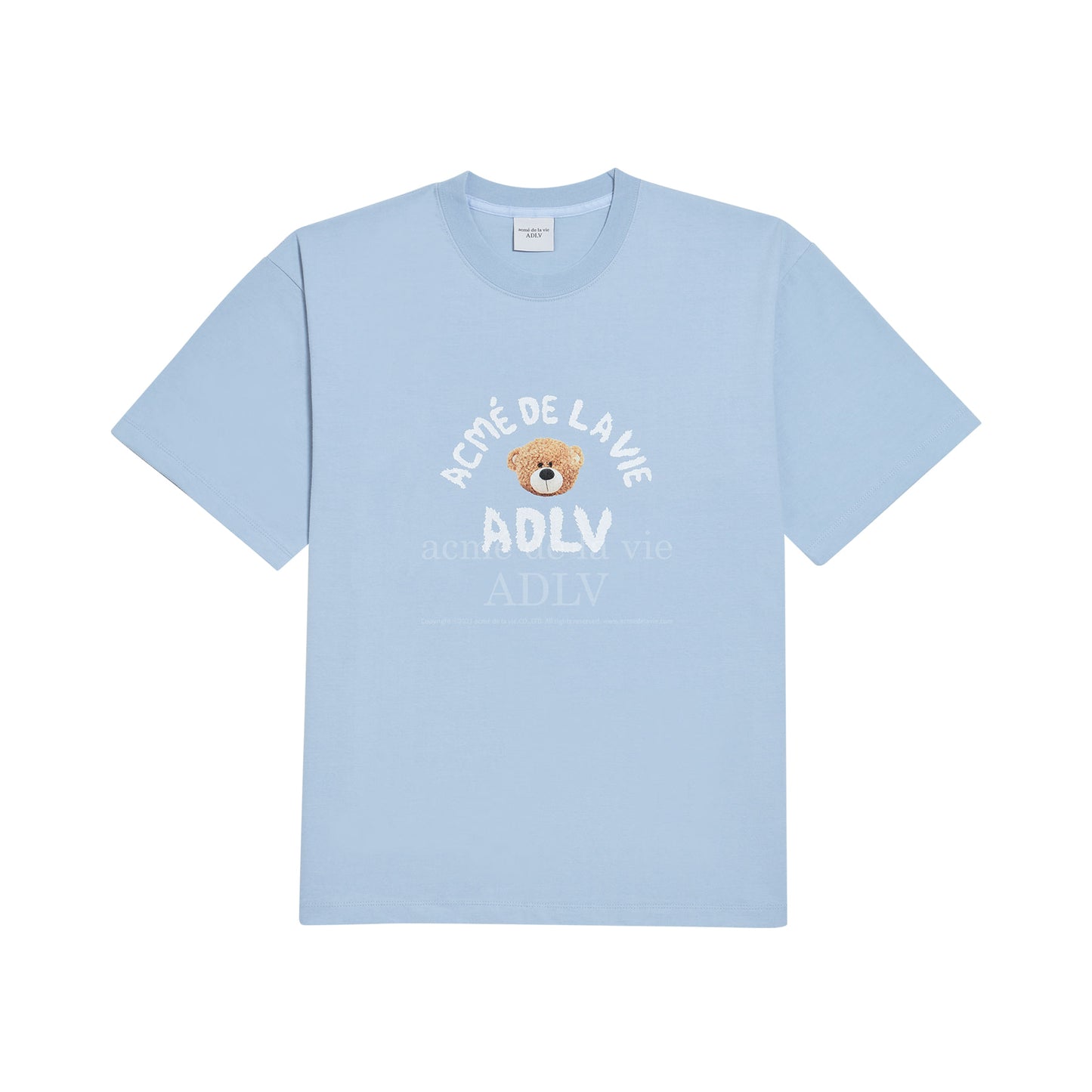 [acmé de la vie] Teddy Bear (Bear Doll) Short Sleeve T-Shirt Sky Blue