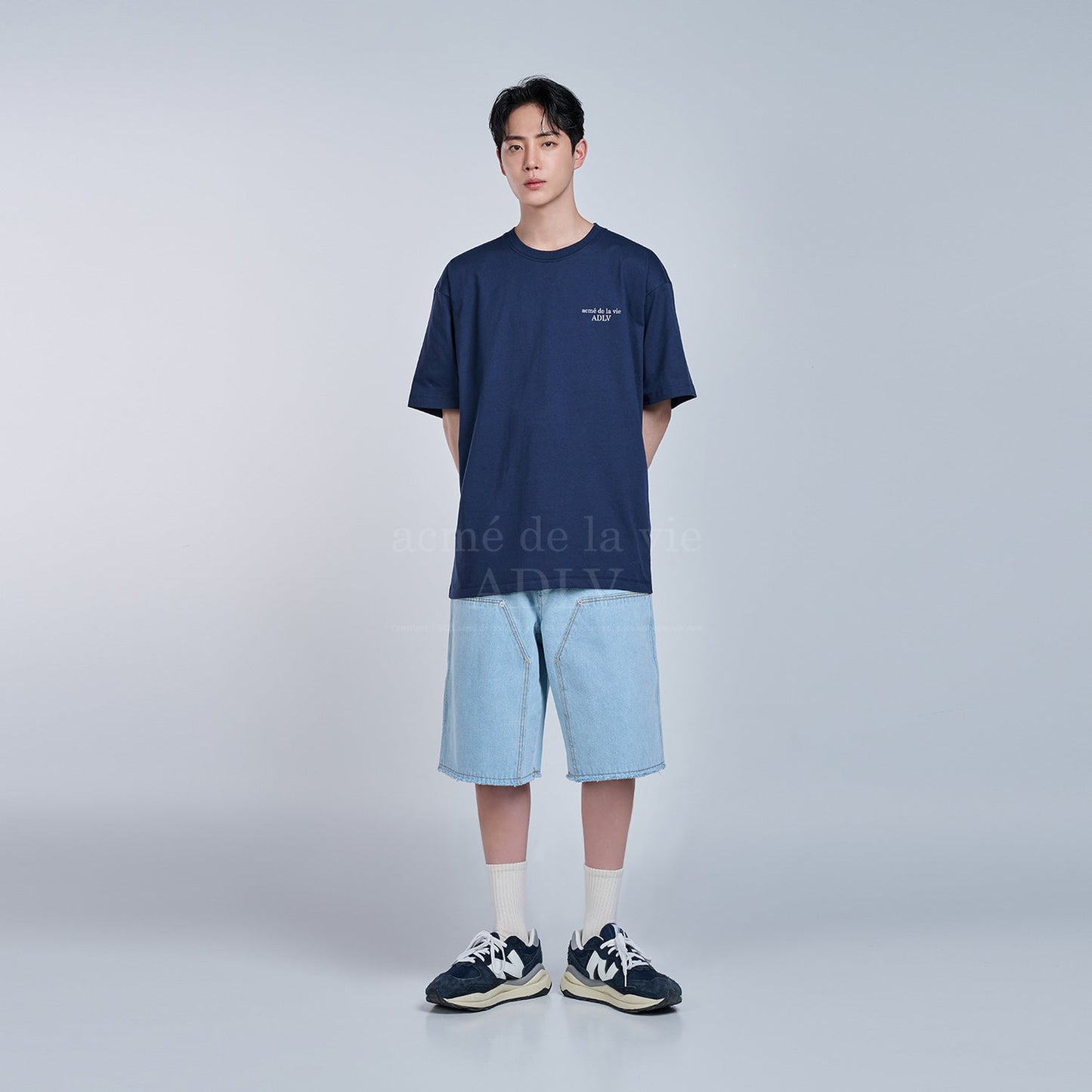 [acmé de la vie] Basic Logo Season 2 Short Sleeve T-Shirt Navy