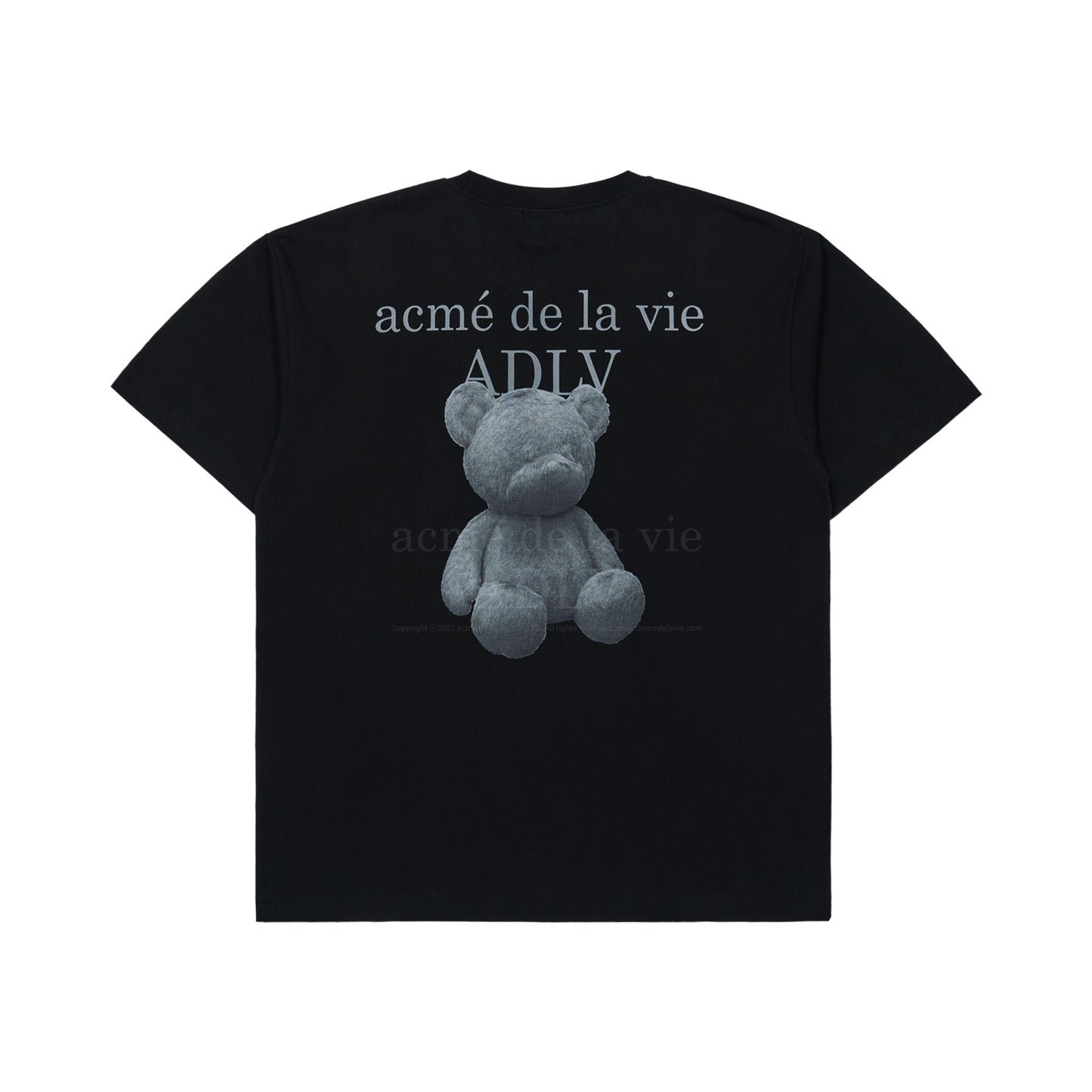 [acmé de la vie] Fuzzy Bear Short Sleeve T-Shirt Black