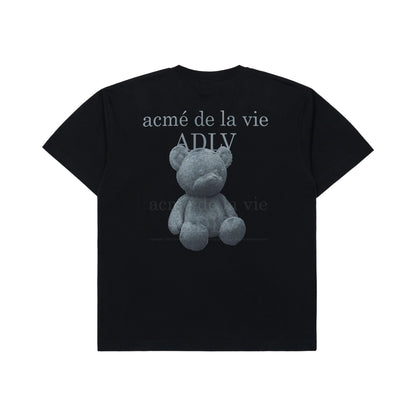 [acmé de la vie] Fuzzy Bear Short Sleeve T-Shirt Black