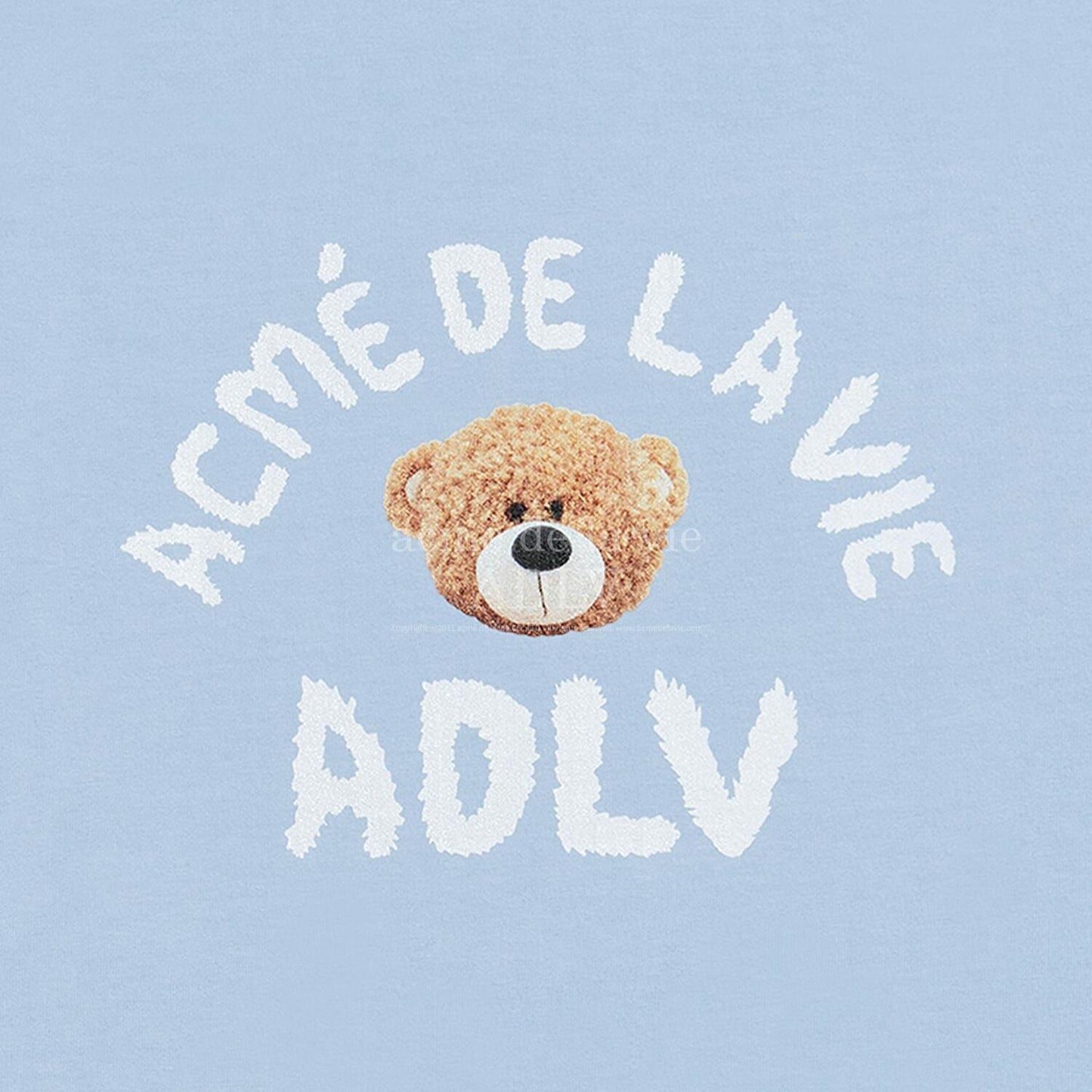 [acmé de la vie] Teddy Bear (Bear Doll) Short Sleeve T-Shirt Sky Blue