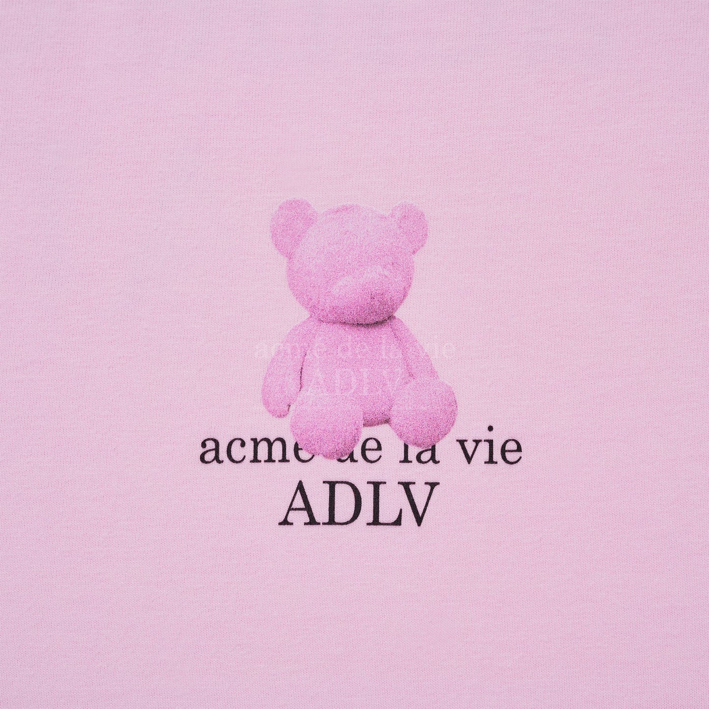 [acmé de la vie] Fuzzy Bear Short Sleeve T-Shirt Light Pink