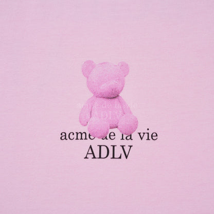 [acmé de la vie] Fuzzy Bear Short Sleeve T-Shirt Light Pink