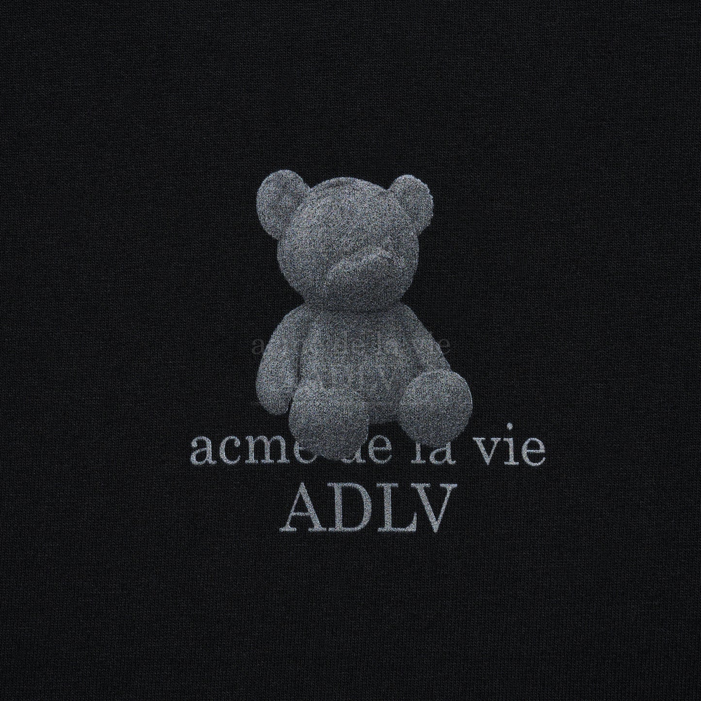 [acmé de la vie] Fuzzy Bear Short Sleeve T-Shirt Black