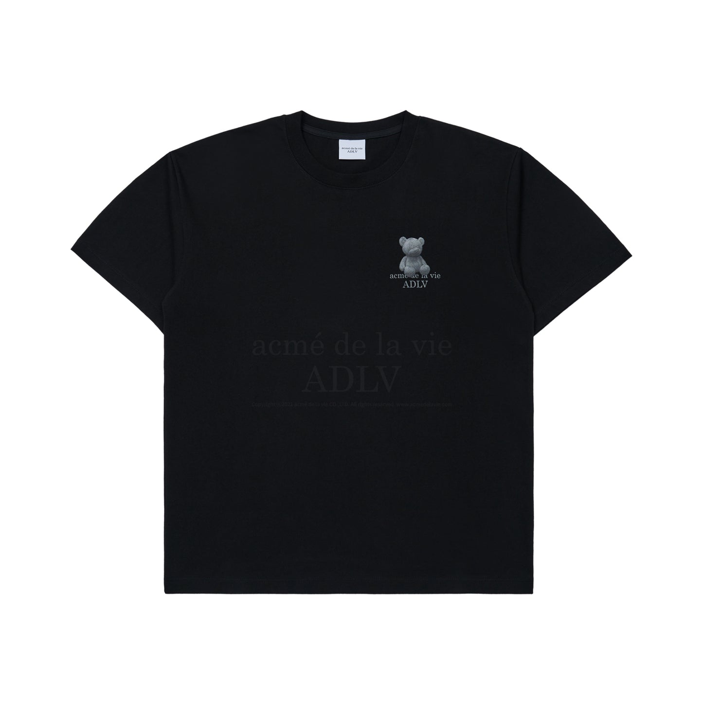 [acmé de la vie] Fuzzy Bear Short Sleeve T-Shirt Black