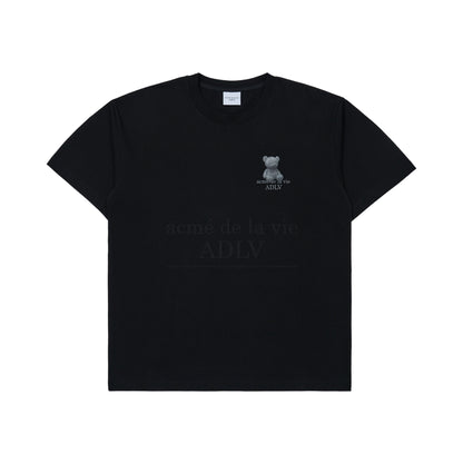 [acmé de la vie] Fuzzy Bear Short Sleeve T-Shirt Black