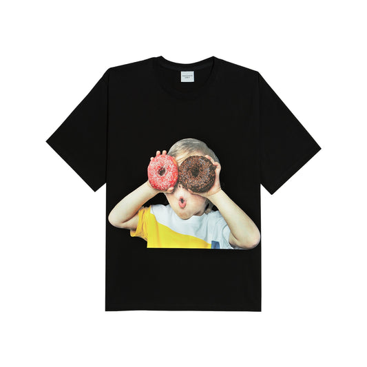 [acmé de la vie] ADLV Baby Face Short Sleeve T-Shirt Black Donuts