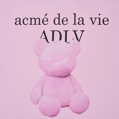 [acmé de la vie] Fuzzy Bear Short Sleeve T-Shirt Light Pink