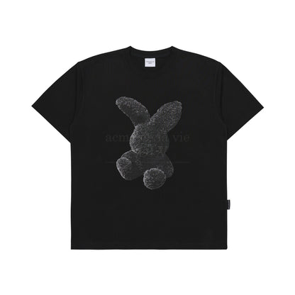 [acmé de la vie] Fuzzy Rabbit Short Sleeve T-Shirt Black