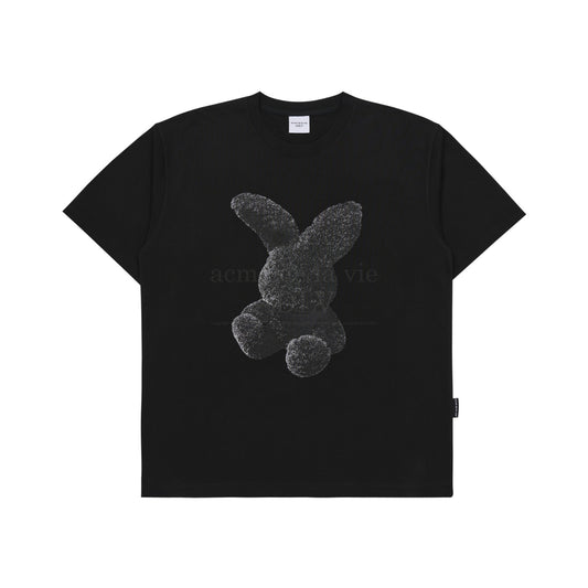 [acmé de la vie] Fuzzy Rabbit Short Sleeve T-Shirt Black