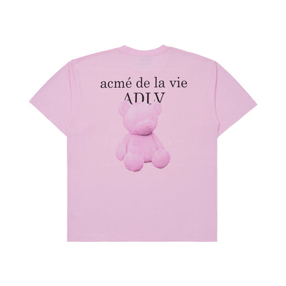 [acmé de la vie] Fuzzy Bear Short Sleeve T-Shirt Light Pink