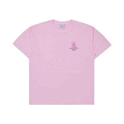 [acmé de la vie] Fuzzy Bear Short Sleeve T-Shirt Light Pink