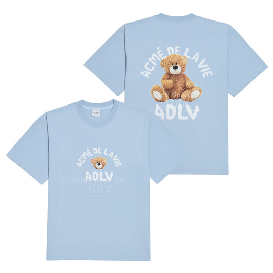 [acmé de la vie] Teddy Bear (Bear Doll) Short Sleeve T-Shirt Sky Blue