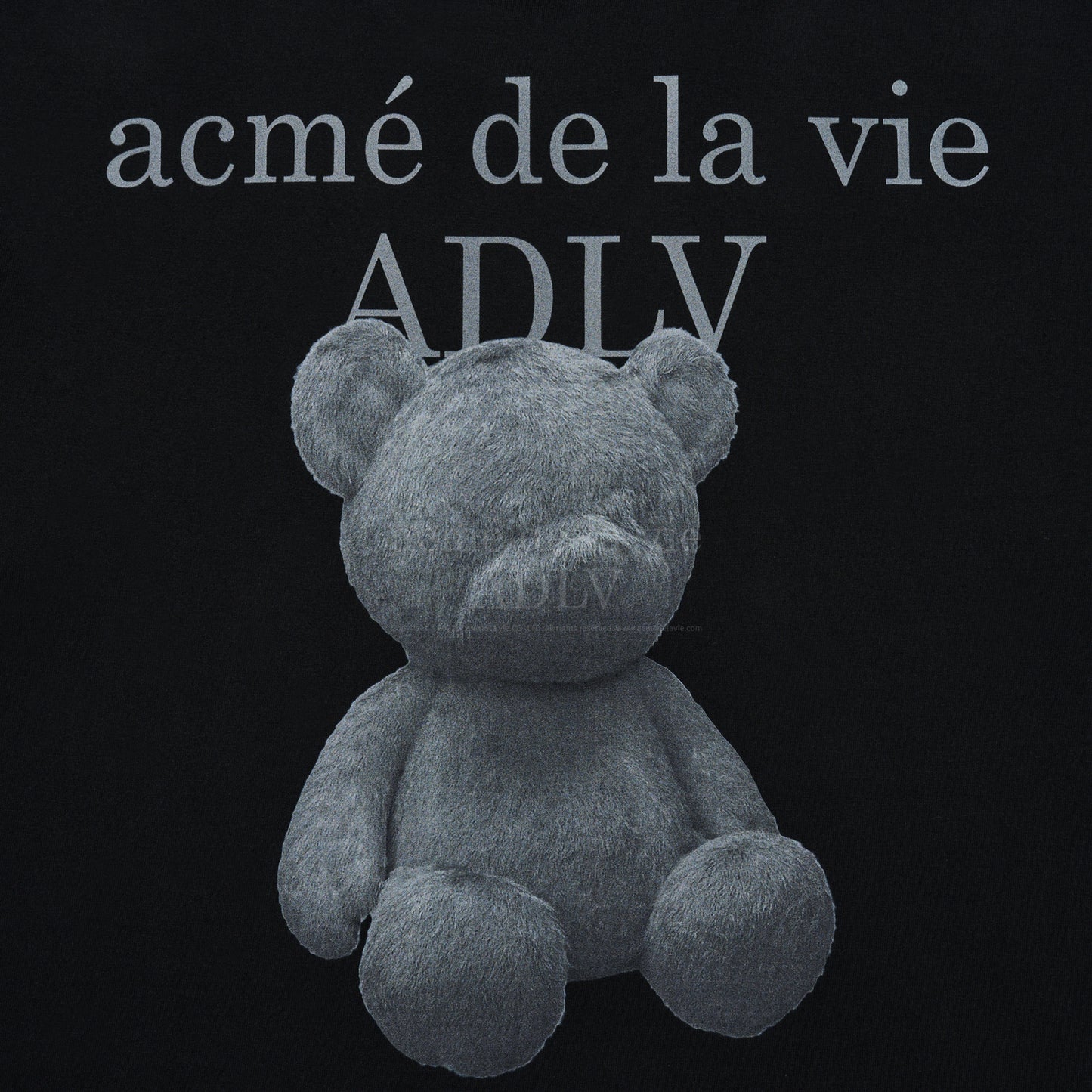 [acmé de la vie] Fuzzy Bear Short Sleeve T-Shirt Black