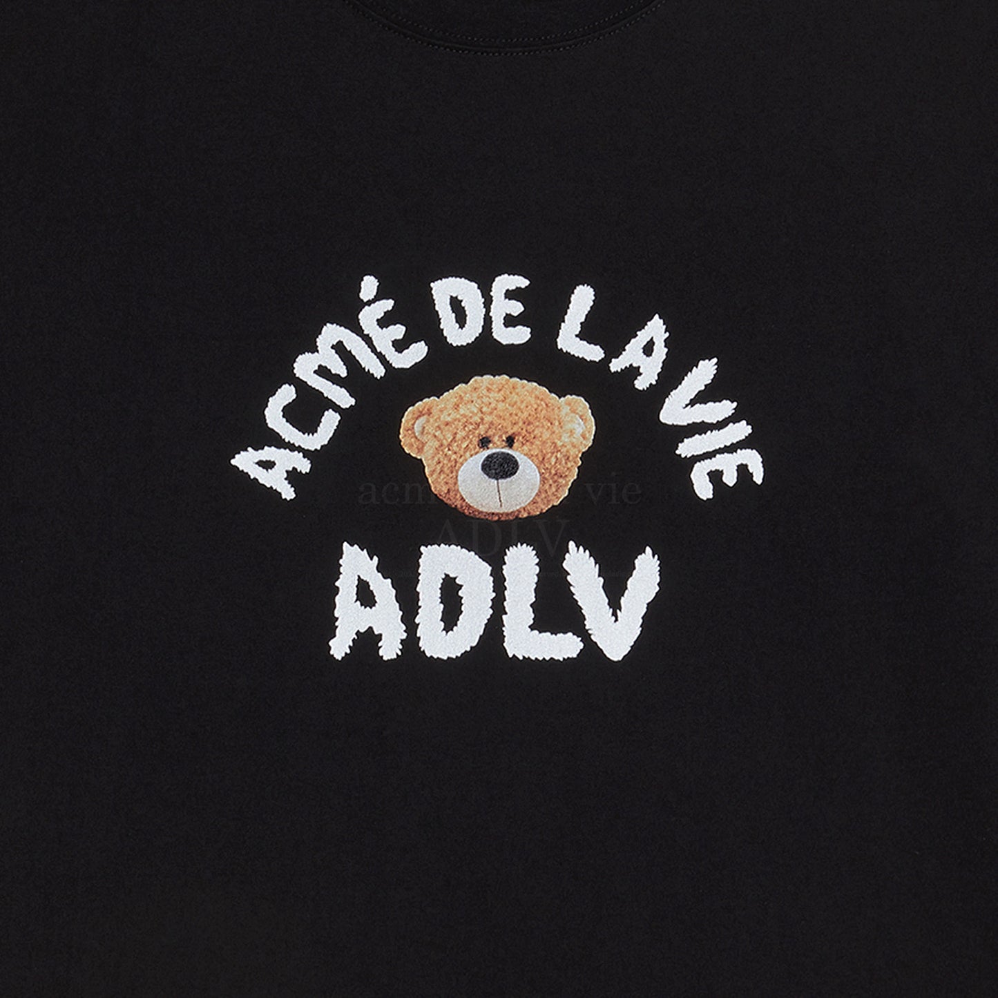 [acmé de la vie] Teddy Bear (Bear Doll) Short Sleeve T-Shirt Black